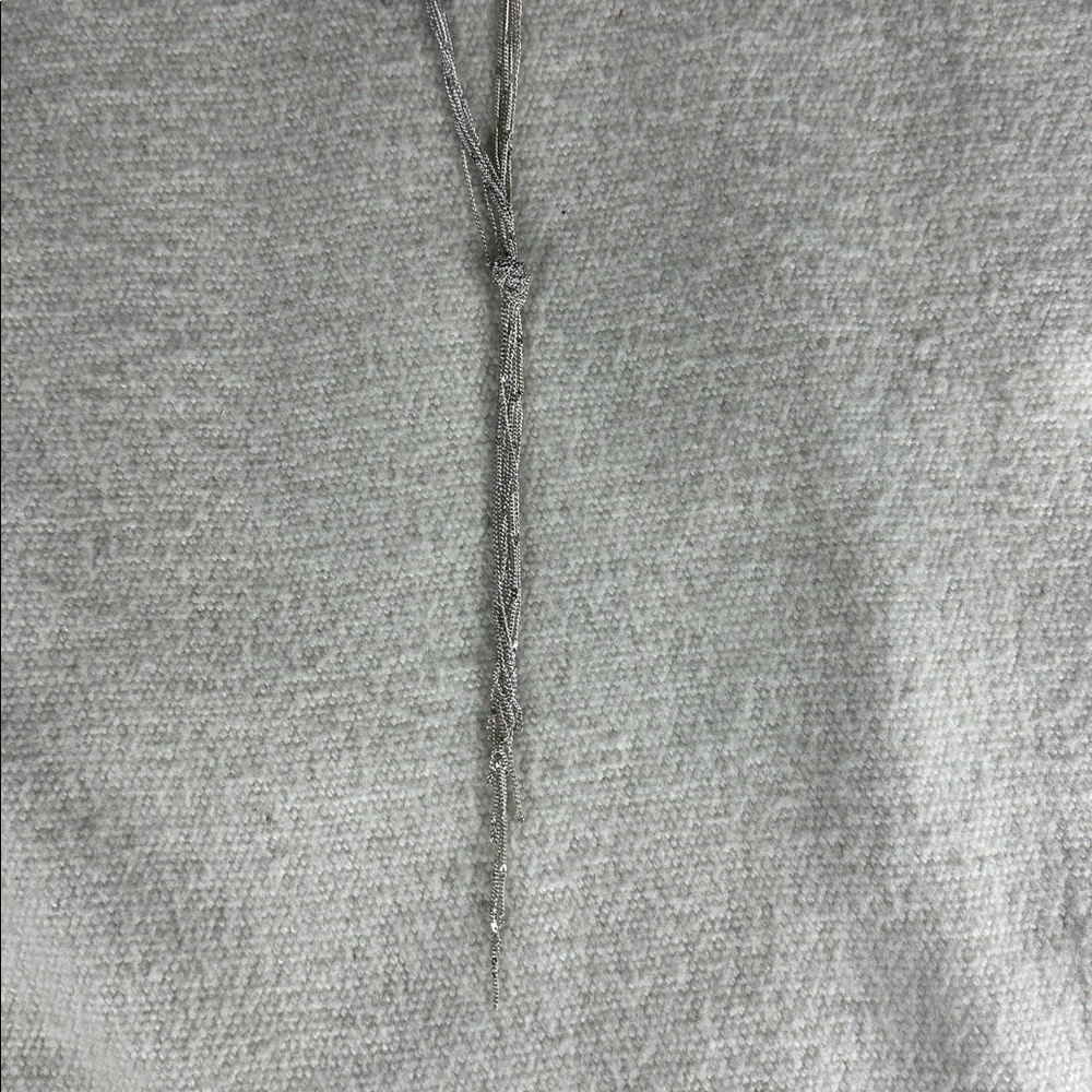 Long Silver Knotted Necklace